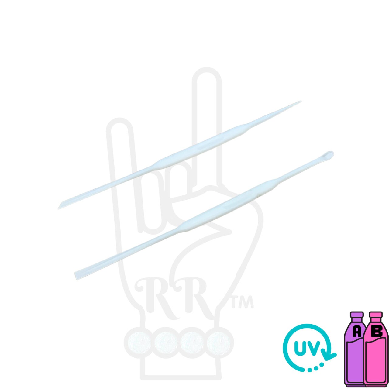 Silicone Stirring Sticks Dual Sided with Mini Spatula and Pigment Measurer for UV Resin Reusable Easy to Clean